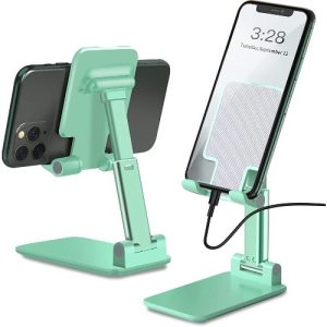 Adjustable Cell Phone Holder - Foldable Tablet Stand - Green discountshub