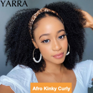 Brazilian Kinky Curly Headband Wig Human Hair 8-30 Inch Glueless Kinky Curly Human Hair Wigs for Women Easy to Go 180% Yarra discountshub