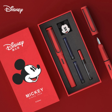 Disney Stationery Supplies Mickey Mouse Figure Fountain Pen Frozen Elsa Black Ink Nib Signature Pens Gifts Box Office Supplies discountshub
