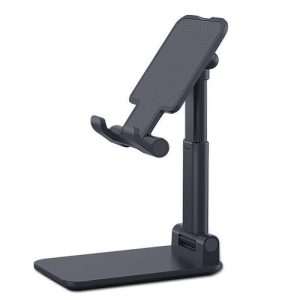 Metal Desktop Tablet Phone Holder Foldable Extend Phone Stands Mounts-BLACK discountshub