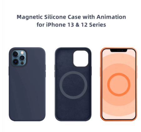 Original Silicone Case for iPhone 13 12 Pro Max Magnetic with Animation Case for iPhone 13 12 mini Wireless Charging Cover discountshub