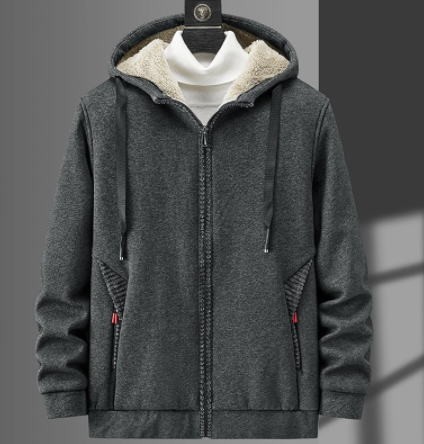 Winter Zip Pockets Men's Warm Jacket Black Grey Thick Fleece Thermal Coat Man Windbreaker Casual Jackets Plus Size 6XL 7XL 8XL discountshub