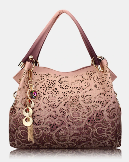 Women Vintage Ombre Hollow Out Pendant Shoulder Bags Elegant Retro Handbags discountshub