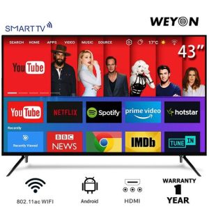 WEYON 43" Inches FHD Smart TV +1 Years Warranty - Black discountshub